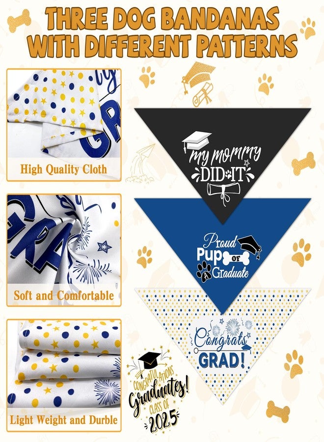 Bolake 3 Pack Dog Graduation Bandanas Reversible Doggy Graduations Cap and Gown Adjustable Graduat Pet Triangle Scarf Outfit Costume for Small Medium Large Dogs - Image 5